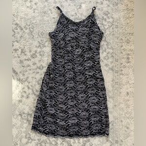1990s Black and Silver Mini Dress